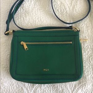 Lauren Ralph Lauren green leather crossbody